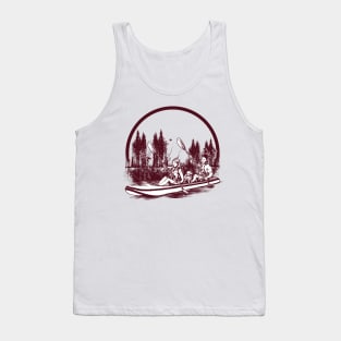 Woman and man out and about with their dog Tank Top